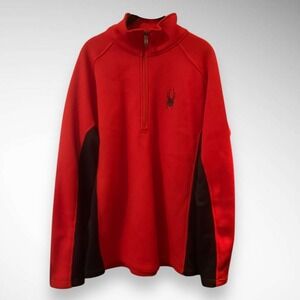 SPYDER‎ Black and Red Outbound 1/4 Zip Pullover Sweater XL | EUC